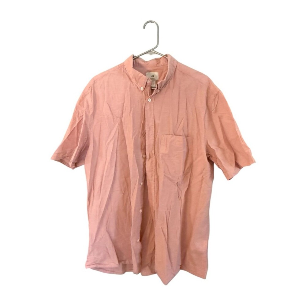 H&M Men's Short Sleeve Button-Down Shirt - Light Pink